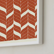 "Chevron Flow" - Art Print in Rust by Angel Walker - Frame Close-up