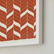 "Chevron Flow" - Art Print in Rust by Angel Walker - Frame Close-up