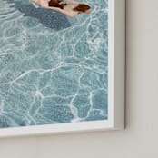 "Going for a Swim" - Art Print in Pool Blue by Whitney Deal - Frame Close-up