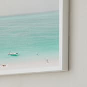 "Island Time" - Art Print in Caribbean Blue by Lindsay Madden - Frame Close-up