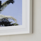 "Palm II" - Art Print in Sky Blue by Annie Montgomery - Frame Close-up