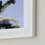 "Palm II" - Art Print in Sky Blue by Annie Montgomery - Frame Close-up