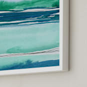 "Out To Sea II" - Art Print in Sea Green by Chelsey Scott - Frame Close-up