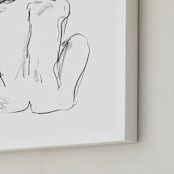 "Stretching" - Art Print in White by Miranda Mol - Frame Close-up