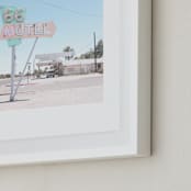 "66" - Art Print in vintage blue by Calais A Le Coq - Frame Close-up