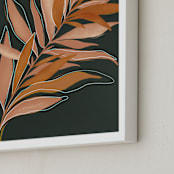 "Falling Fern" - Art Print in Jade by Julie Murray - Frame Close-up