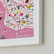 "I Love Los Angeles" - Art Print in Cotton Candy by Jordan Sondler - Frame Close-up