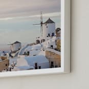 "Santorini" - Art Print in sunset by Qing Ji - Frame Close-up