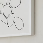 "Cactus Line Drawing" - Art Print in dusty white by Amanda Phelps - Frame Close-up