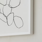 "Cactus Line Drawing" - Art Print in dusty white by Amanda Phelps - Frame Close-up