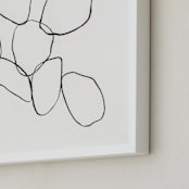 "Cactus Line Drawing" - Art Print in dusty white by Amanda Phelps - Frame Close-up