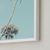 "Palms for Days" - Art Print in Pale Turquoise by Shannon Howard - Frame Close-up