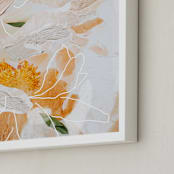 "Painted Peonies" - Art Print in Orange by Tanya Val - Frame Close-up