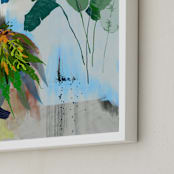 "A Composition of Plants" - Art Print in Blue Safari by Yanni Hui - Frame Close-up