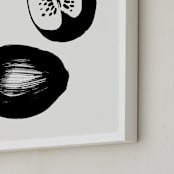 "Watermelons" - Art Print in Black on Off-white by Sonya Percival - Frame Close-up