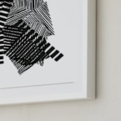 "Layers" - Art Print in Black and White by Jaime Derringer - Frame Close-up