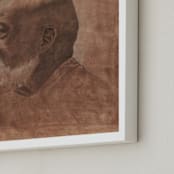 "Human One: Anton" - Art Print in Dark Coral by Colin Stuart - Frame Close-up