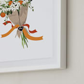 "Florida Orange Blossom Bouquet" - Art Print in Citrus Orange by Susan Moyal - Frame Close-up