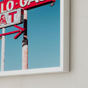 "Desert Signs" - Art Print in Bold Sign Red by Kate Baird - Frame Close-up