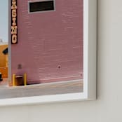 "Desert Oasis" - Art Print in Desert Blue by Kaitlin Rebesco - Frame Close-up