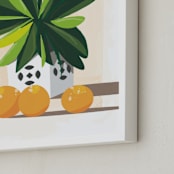 "Tropical Still Life" - Art Print in Hunter Green by Lindsay Megahed - Frame Close-up