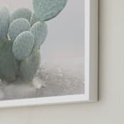 "Little Cactus" - Art Print in Pastel Green by Wilder California - Frame Close-up