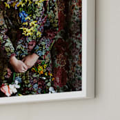 "Shes Blooming" - Art Print in Magical Rose by Theresa Bear - Frame Close-up