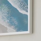 "Foam From Above" - Art Print in Sea Blue by Melanie Sutherland - Frame Close-up