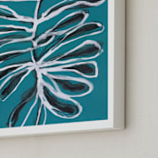 "Flower Dance" - Art Print in Sea Green by Deborah Velasquez - Frame Close-up