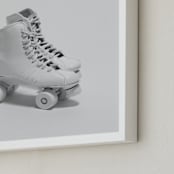 "Roller Skates " - Art Print in Powder by Cristiane - Frame Close-up