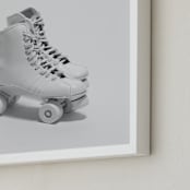 "Roller Skates " - Art Print in Powder by Cristiane - Frame Close-up