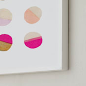 "Circling 1" - Art Print in Bright Pink by Kelly Nasuta - Frame Close-up