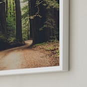 "Walk Into the Woods" - Art Print in Forest Brown by Bente Jorgensen-Barajas - Frame Close-up