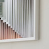 "Stacked Curvature " - Art Print in Creamy Neutrals by Lisa Sundin - Frame Close-up