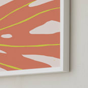 "Monstera Abstract" - Art Print in Coral by Alicia Schultz - Frame Close-up