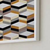 "MCMcube" - Art Print in Black by Three Kisses Studio - Frame Close-up