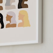 "Girls Support Girls" - Art Print in Cream by Amanda Houston - Frame Close-up