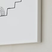 "Slinky on the Stairs" - Art Print in grayscale by Elliot Stokes - Frame Close-up