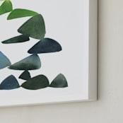 "Triangles in Green and Yellow" - Art Print in Sap Green by Yao Cheng Design - Frame Close-up