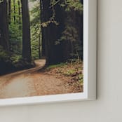 "Walk Into the Woods" - Art Print in Forest Brown by Bente Jorgensen-Barajas - Frame Close-up