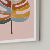 "Chic Monstera" - Art Print in Pink by lulu and isabelle - Frame Close-up