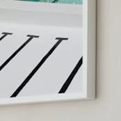 "Stripes Coastal" - Art Print in White by JD - Frame Close-up