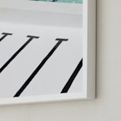 "Stripes Coastal" - Art Print in White by JD - Frame Close-up