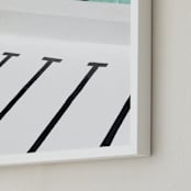 "Stripes Coastal" - Art Print in White by JD - Frame Close-up