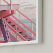 "Oceanside View" - Art Print in Cotton Candy by Jennifer Mckinnon Richman - Frame Close-up