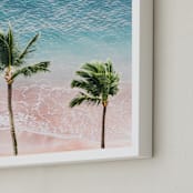 "Island Palms 1" - Art Print in Sea by Kamala Nahas - Frame Close-up