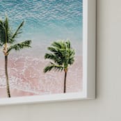 "Island Palms 1" - Art Print in Sea by Kamala Nahas - Frame Close-up