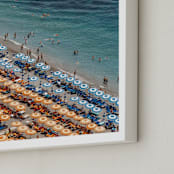 "Positano Beach Aerial" - Art Print in Aqua by braden.studio - Frame Close-up