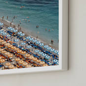 "Positano Beach Aerial" - Art Print in Aqua by braden.studio - Frame Close-up