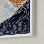 "Sunset over the mountains" - Art Print in Prussian blue, Unilux Powder Blue, Copper by Sabrin Deirani - Frame Close-up